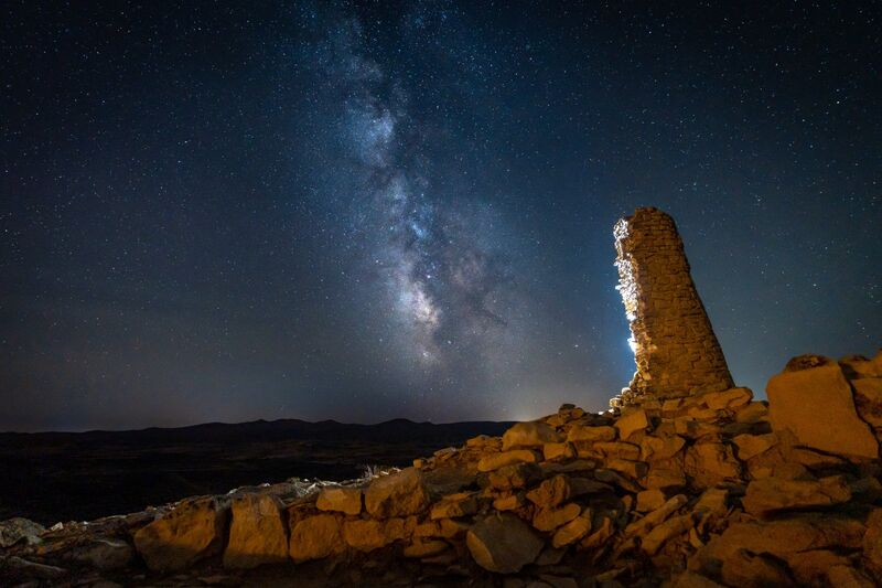 Milky Way over ancient ruins