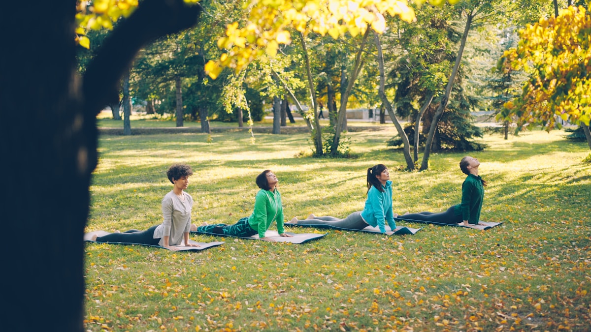 Group practice in the days between the main retreat moments